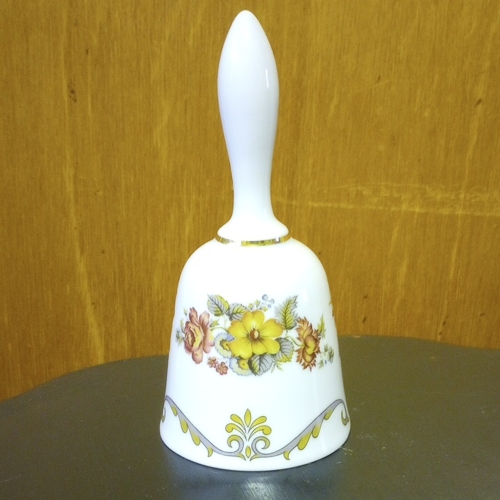 Bareuther Waldsassen Porcelain Floral Bell, Gold Trim, Made in Bavaria, Germany